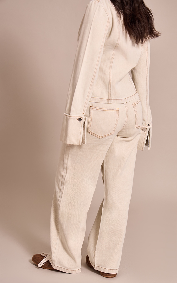 Petite Washed Stone Straight Leg Jeans image 3