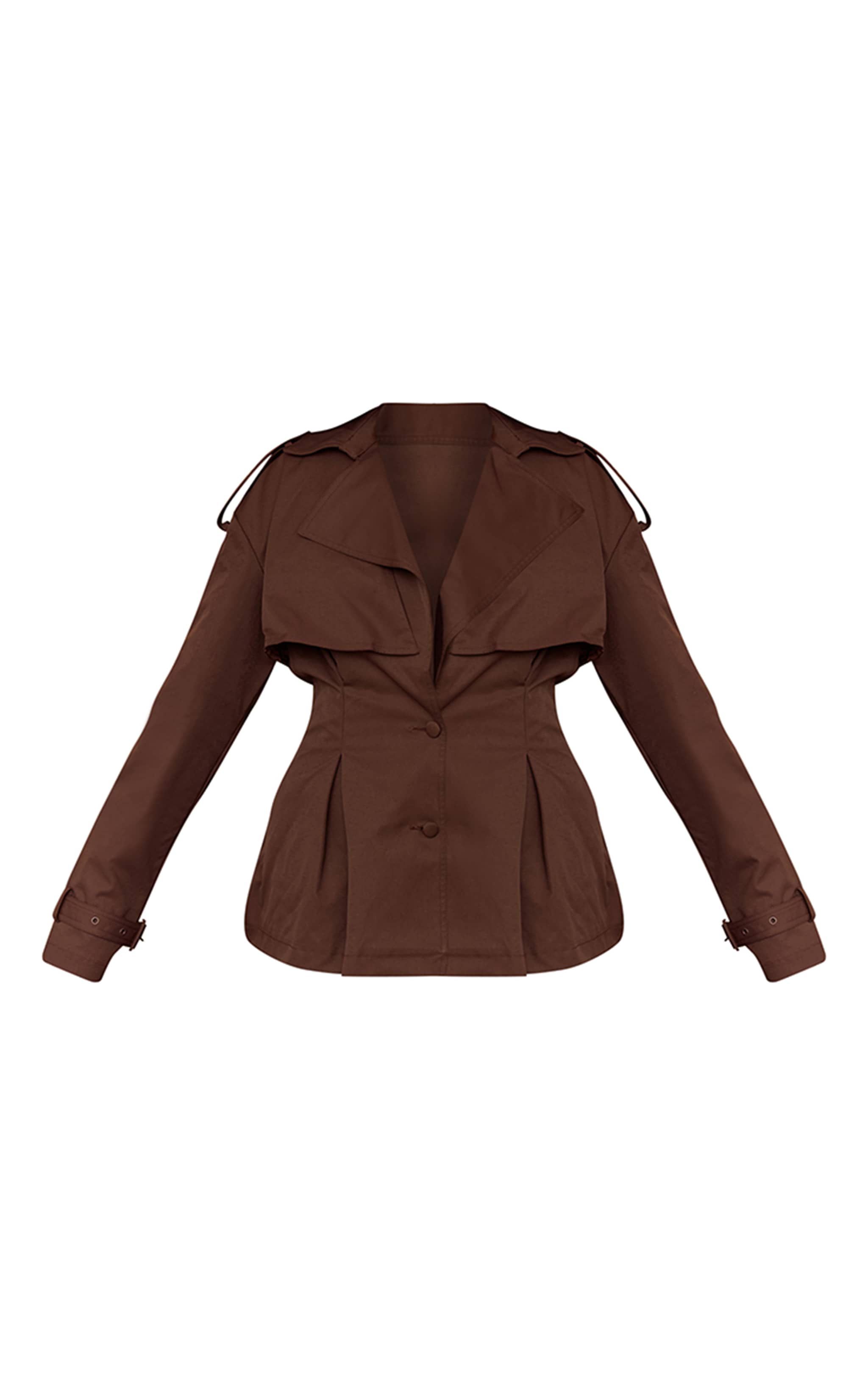 Trench court prune chocolat à ceinture image 6