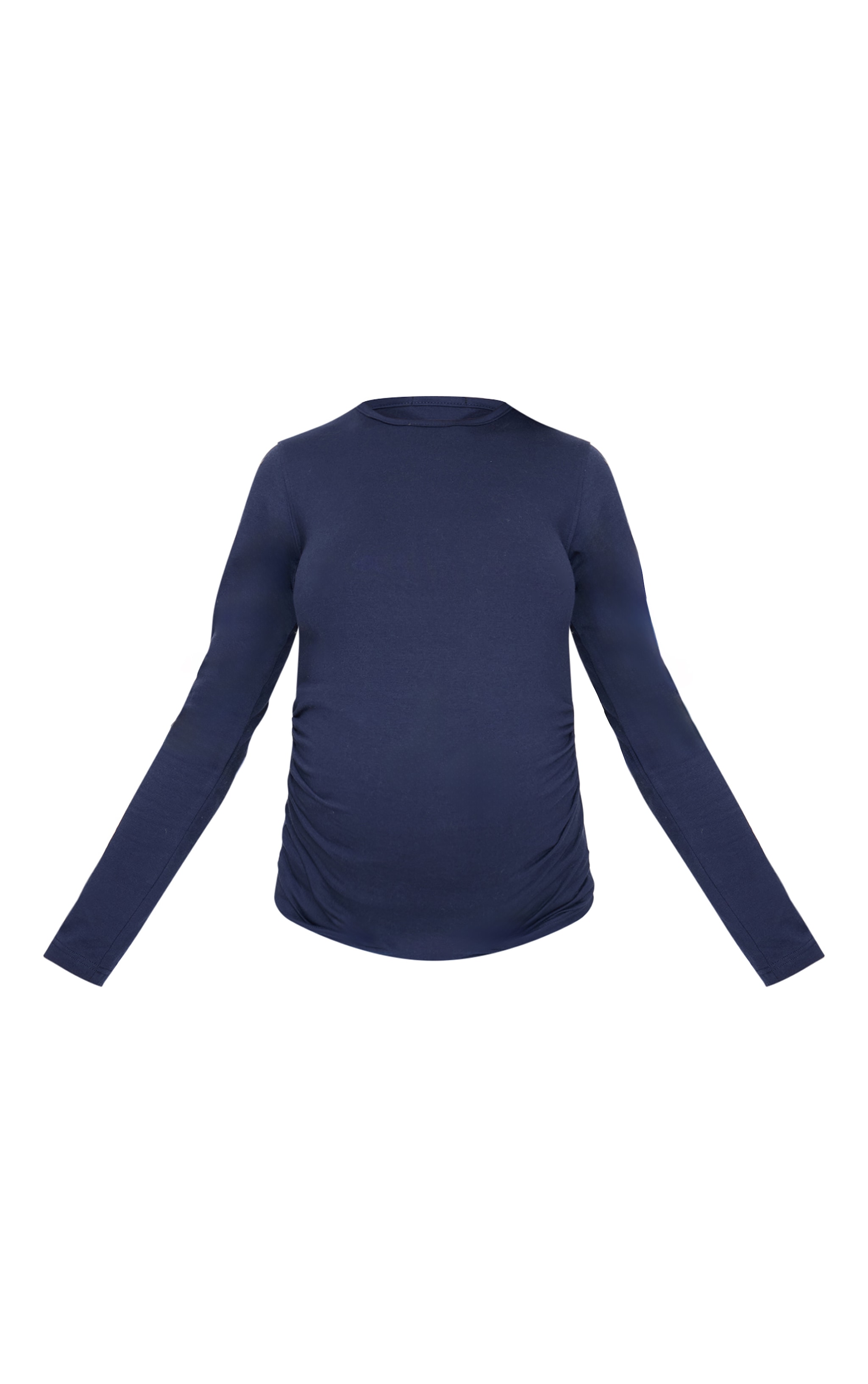 Maternity Navy Crew Neck Long Sleeve Fitted Top image 5