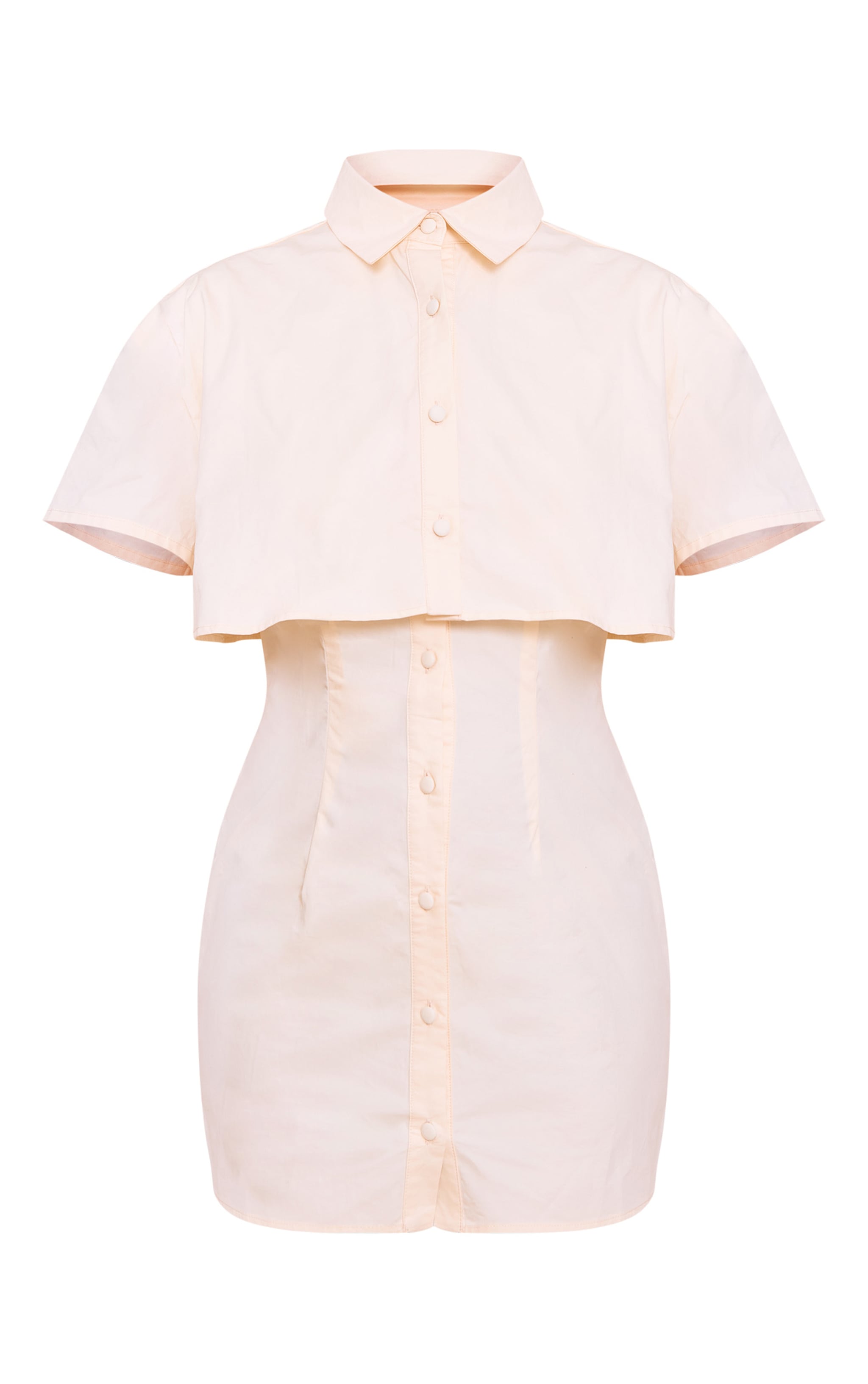 Cream Overlay Detail Shift Dress image 5