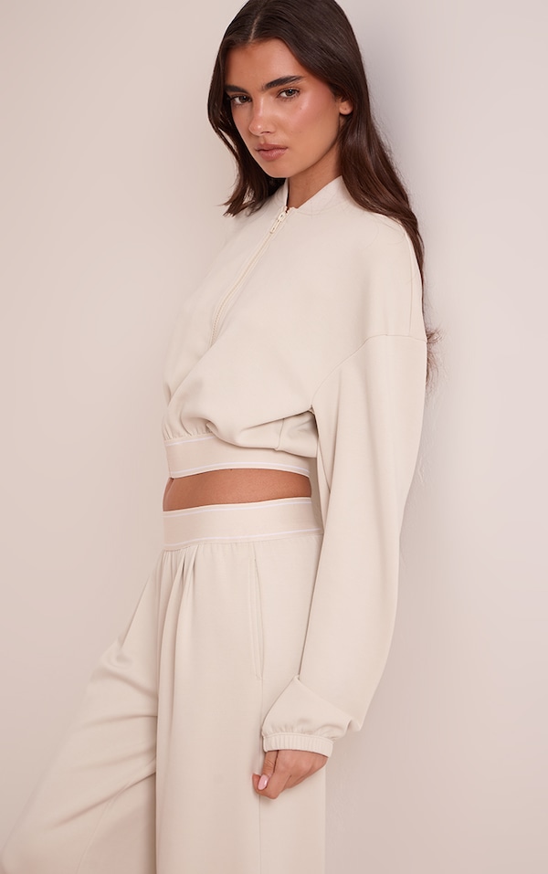 PLT Slate Grey Soft Touch Elasticated Waist Bomber Jacket