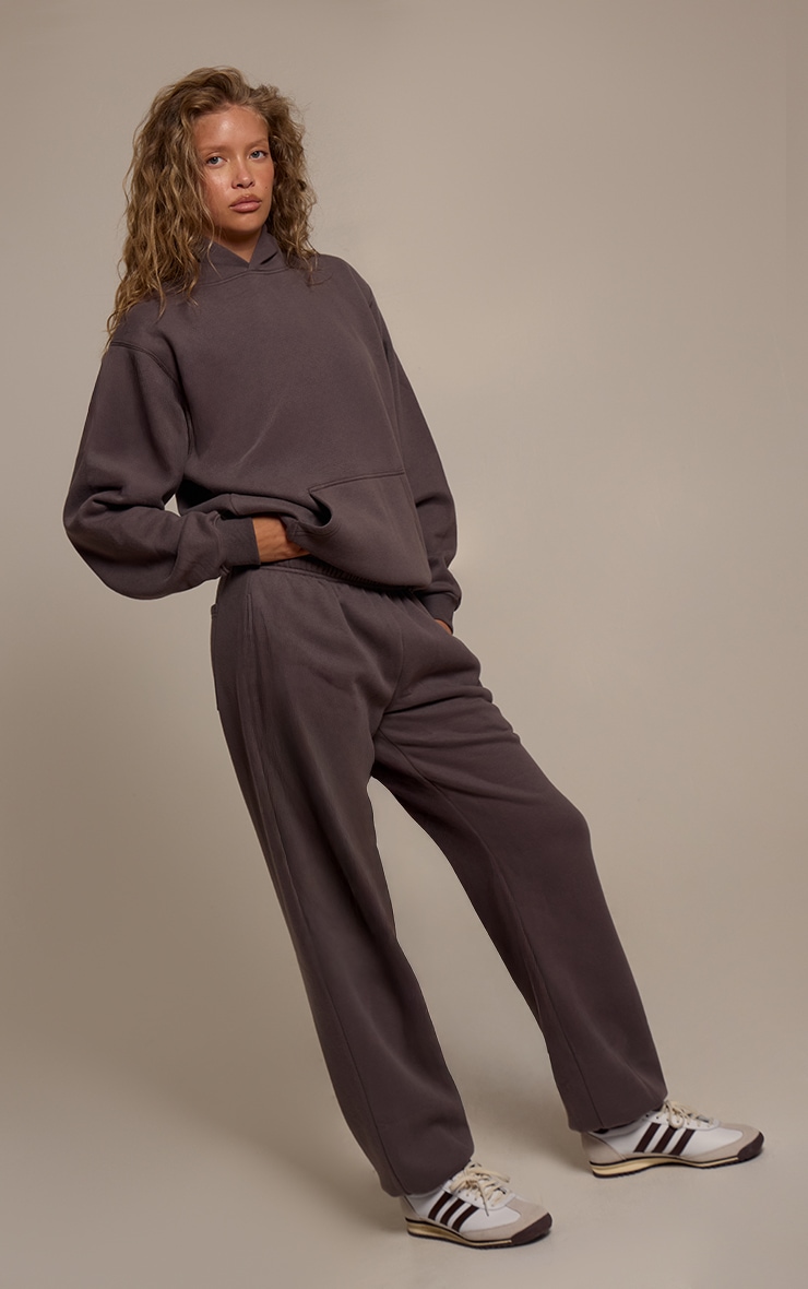 Charcoal Cotton Fleece Cuffed Sweatpants image 2