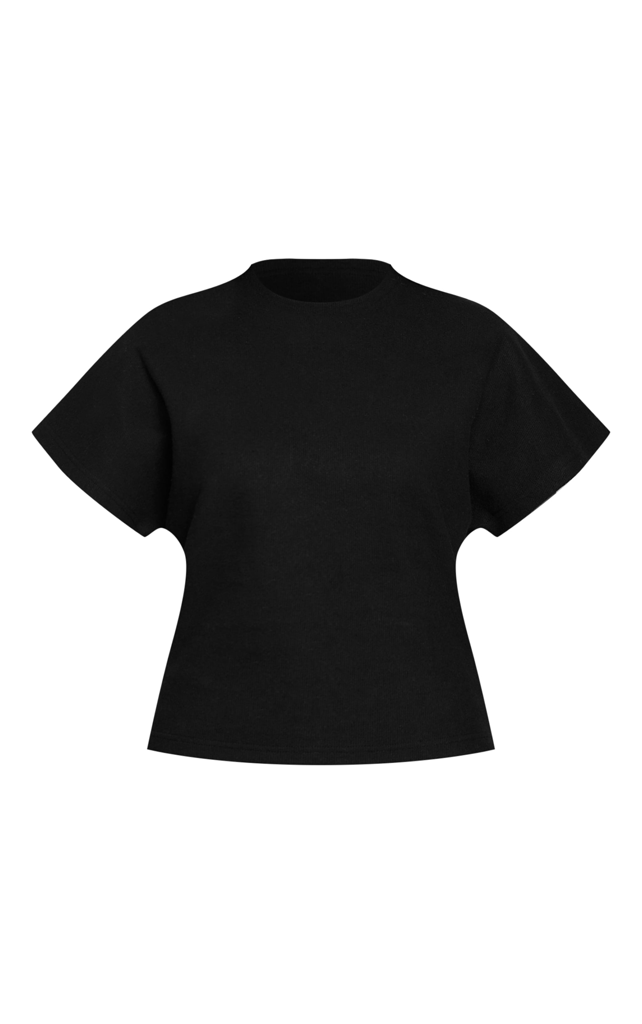 Black Heavy Rib Cinched Waist T Shirt image 5