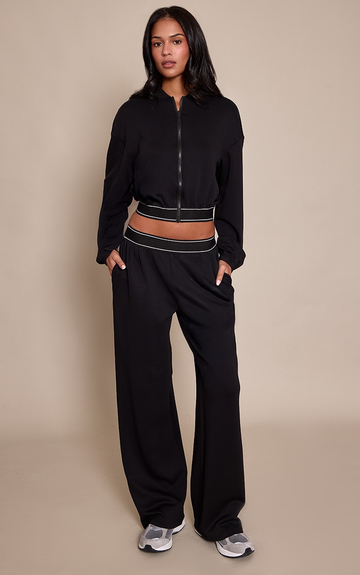 Tall PLT Veste bomber douce noire à taille élastique image 3