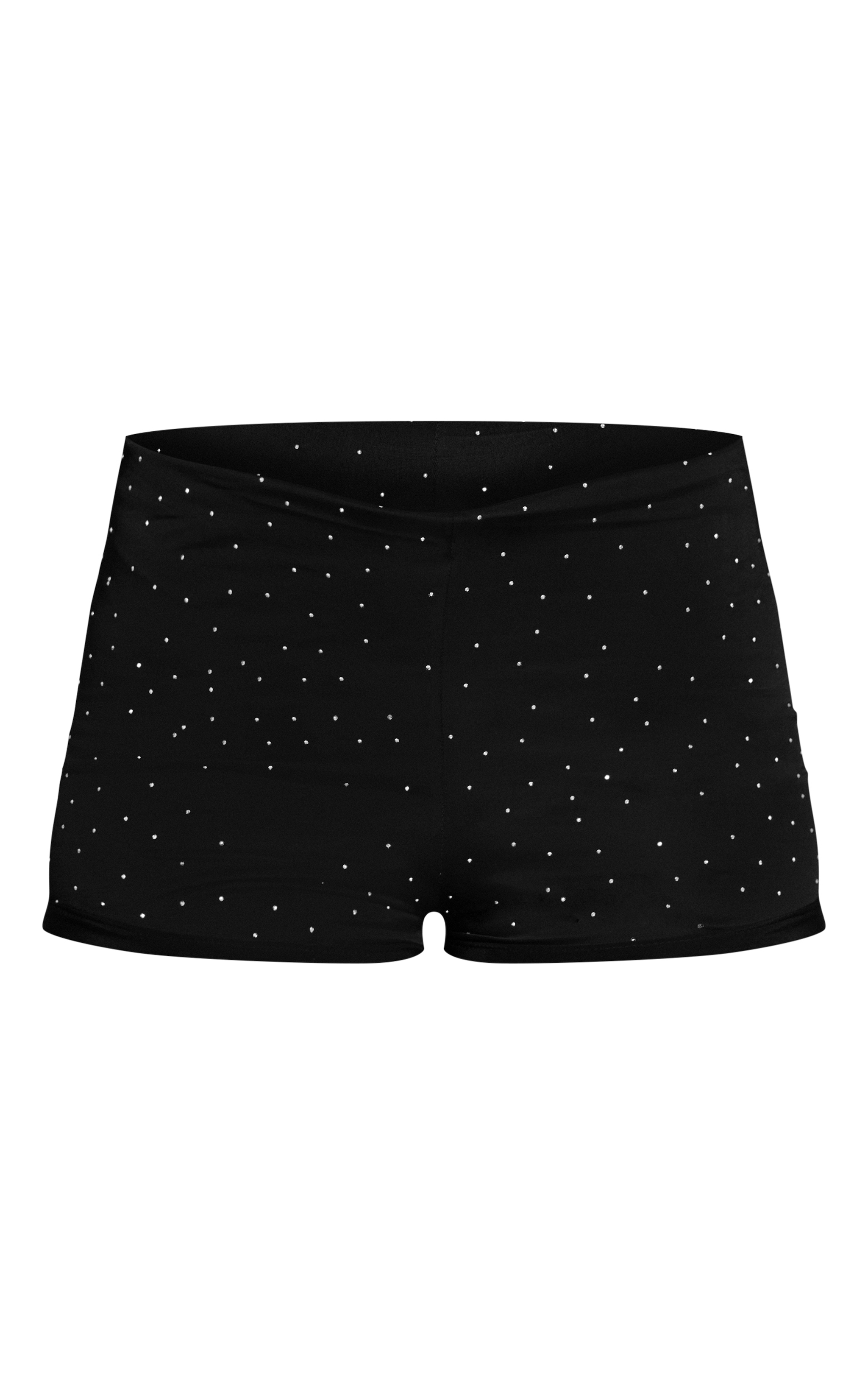 Mini short moulant noir à strass image 6