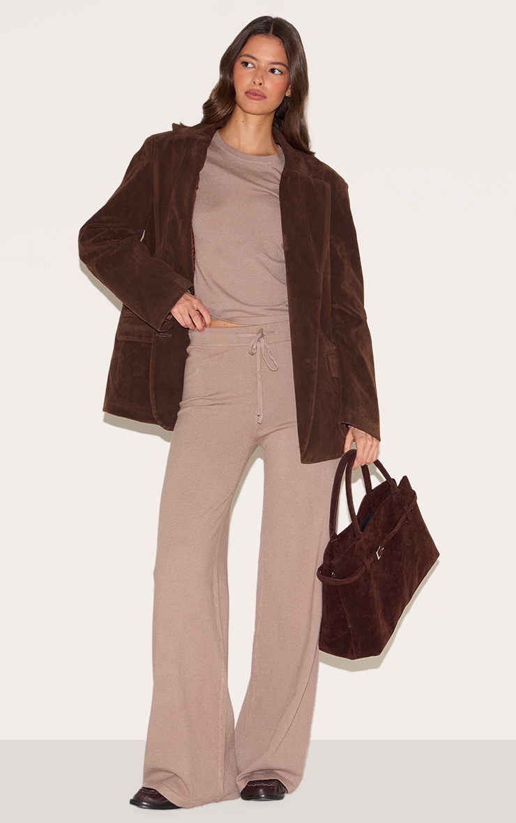Deep Taupe Soft Knit Long Sleeve Top image 3