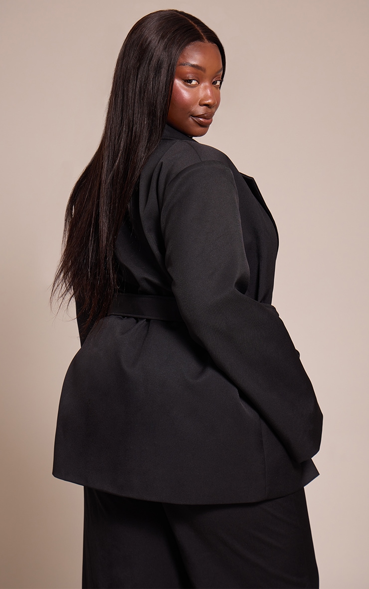 Plus Black Belted Blazer image 2