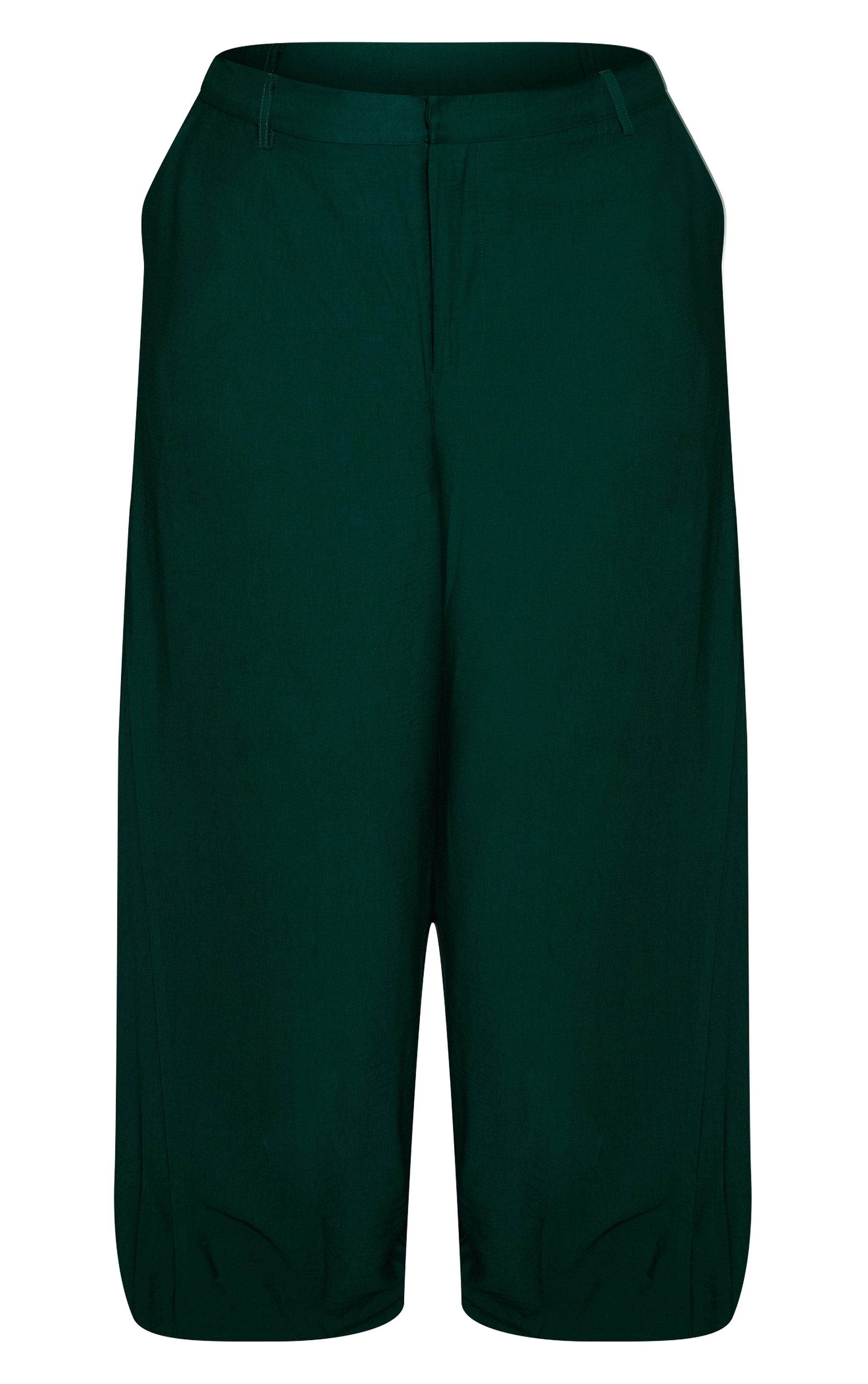 Plus Emerald Green Woven High Waisted Wide Leg Pants image 5