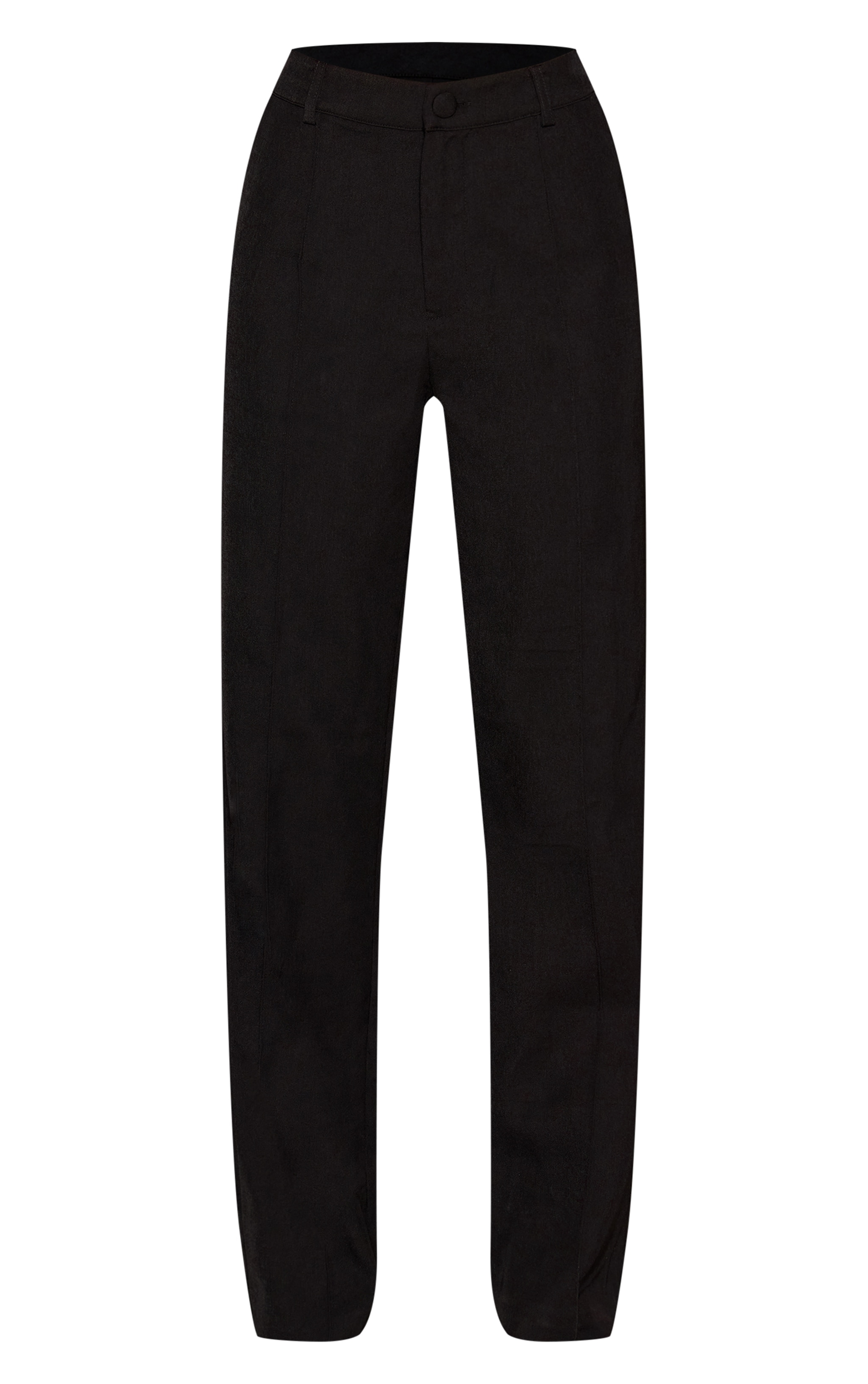 Premium Black Woven Pintuck Straight Leg Pants image 5