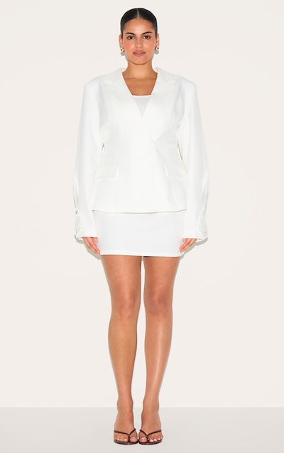 Plus Mini-jupe bouclée crème