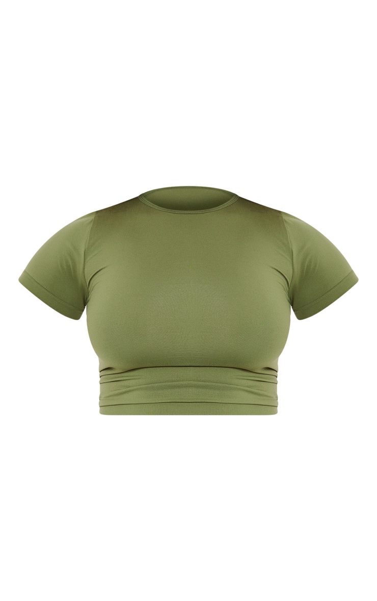 Shape Khaki Fitted Seamless Shorts image 1