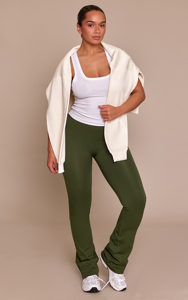 Shape Forest Green Seamless Active Ruched Bum Highwaisted Flares