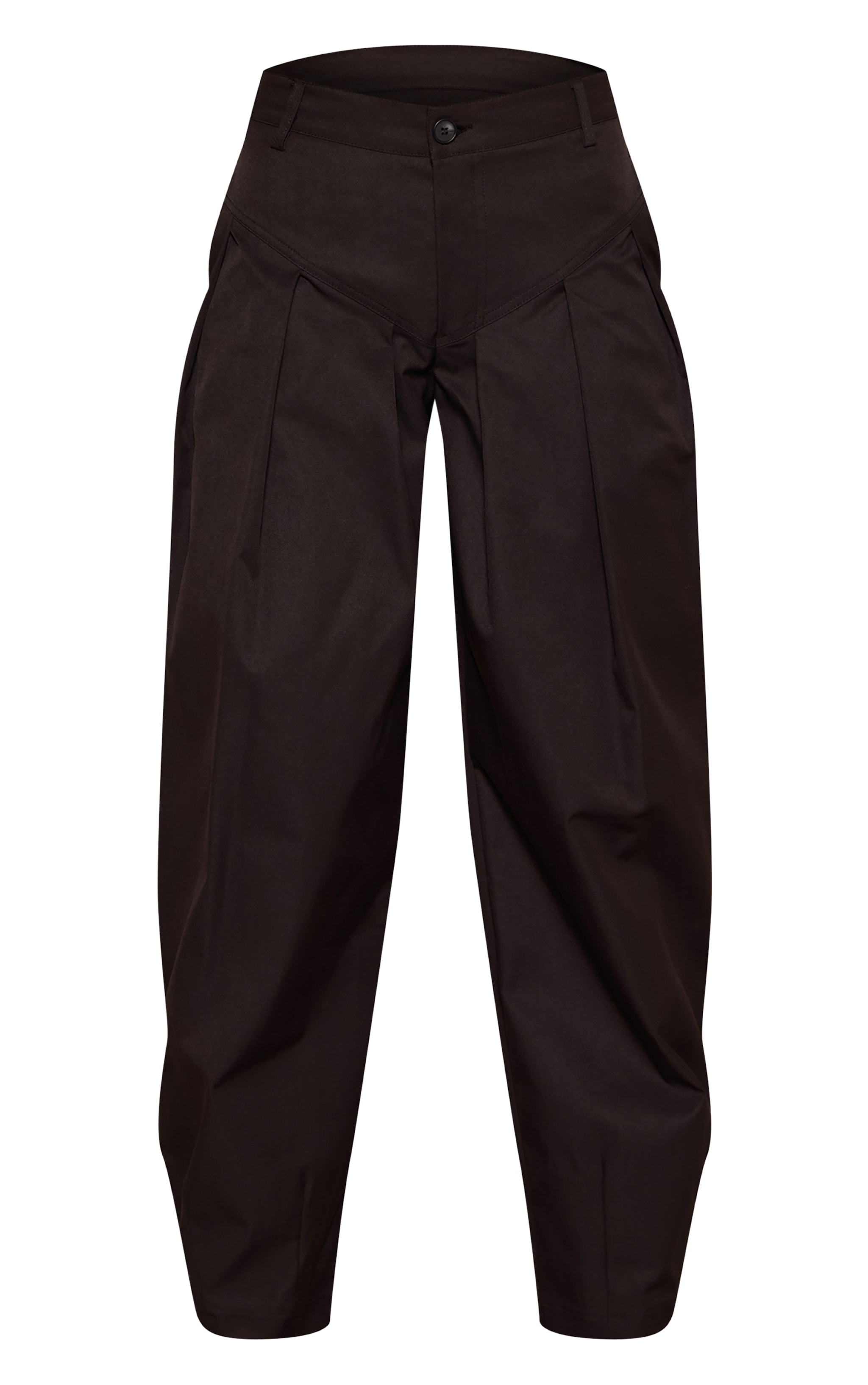 Black Woven Pleated Balloon Pants image 5