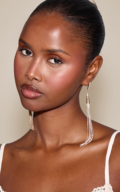 Gold Slim Drop Chain Earrings