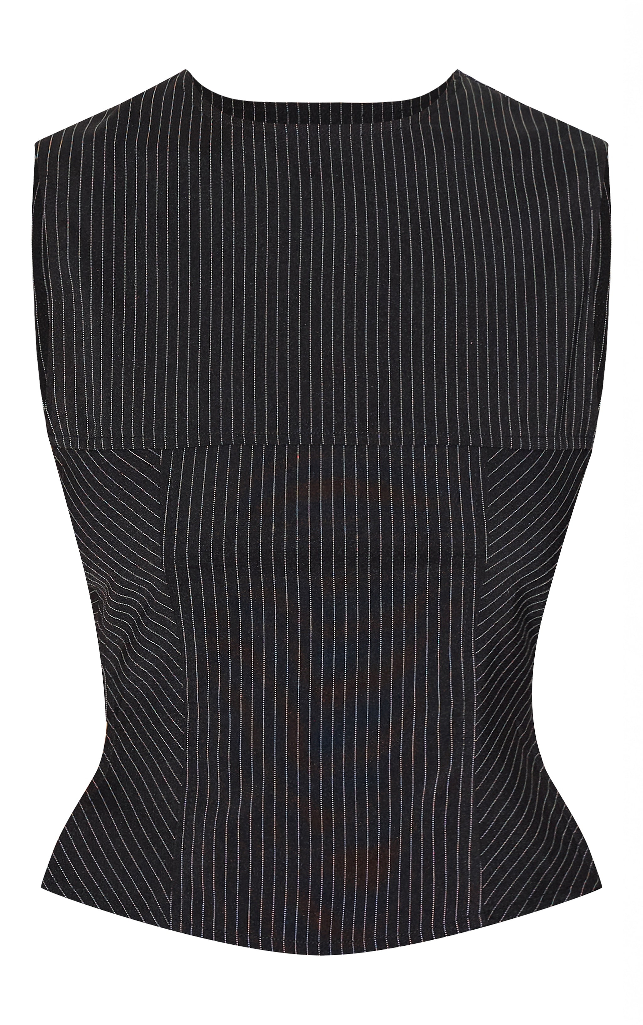 Black Pinstripe Fitted Top image 5