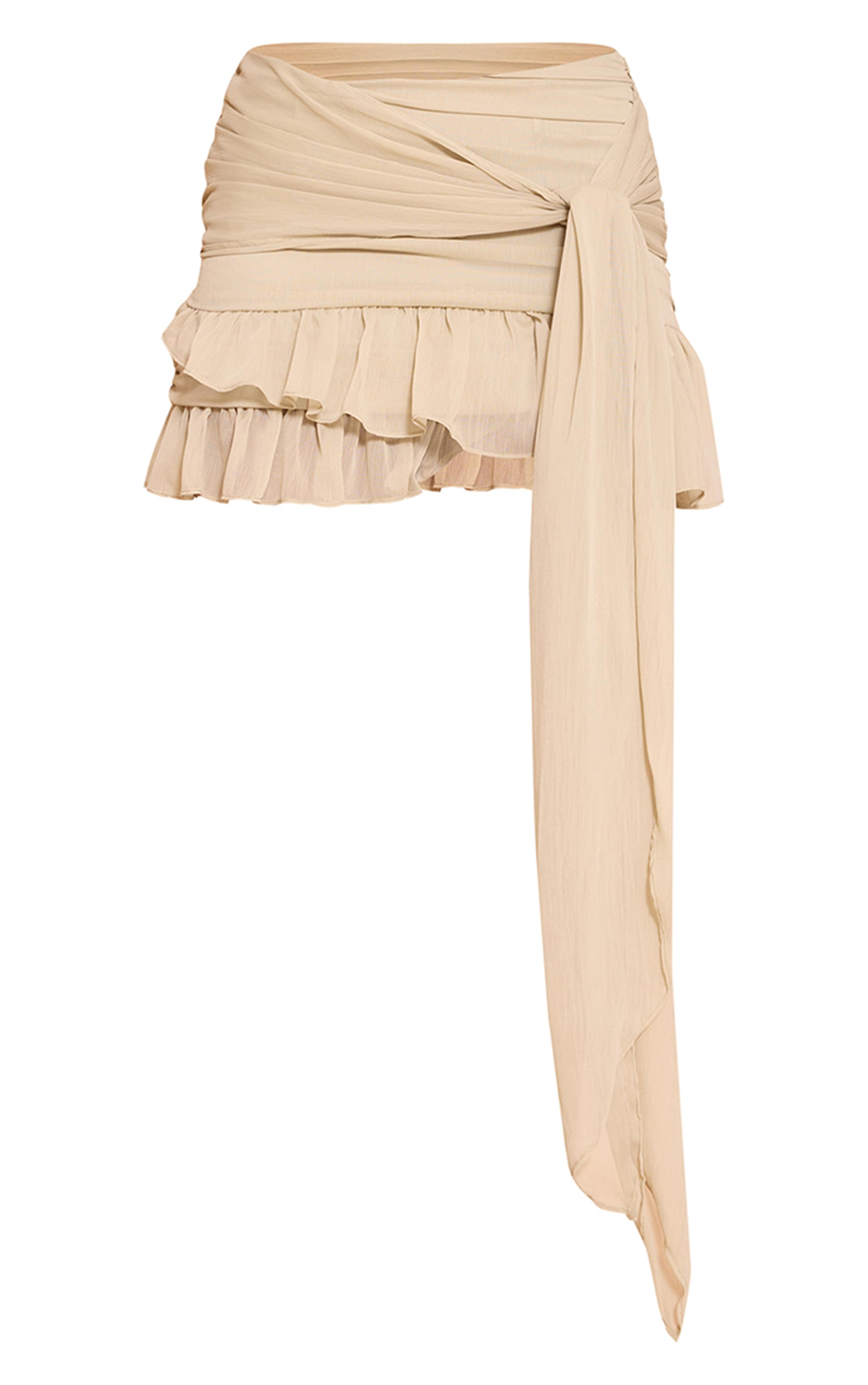 Sage Chiffon Lined Tie Front Mini Skirt image 6