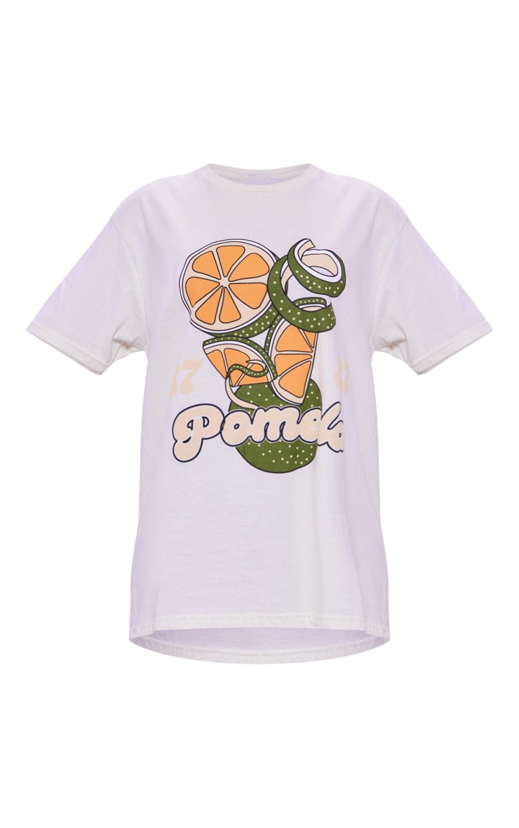 Butter Cream Pomelo Print T Shirt image 3