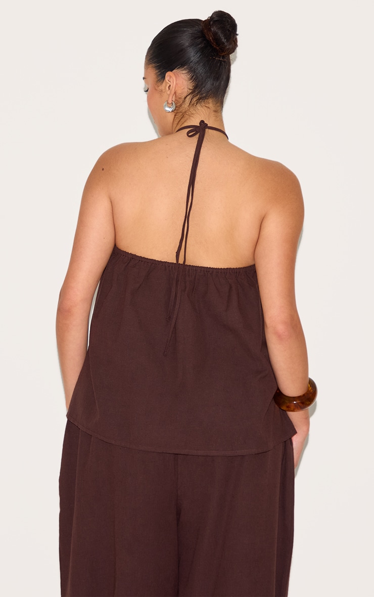 Plus Dark Brown Halterneck Top image 2