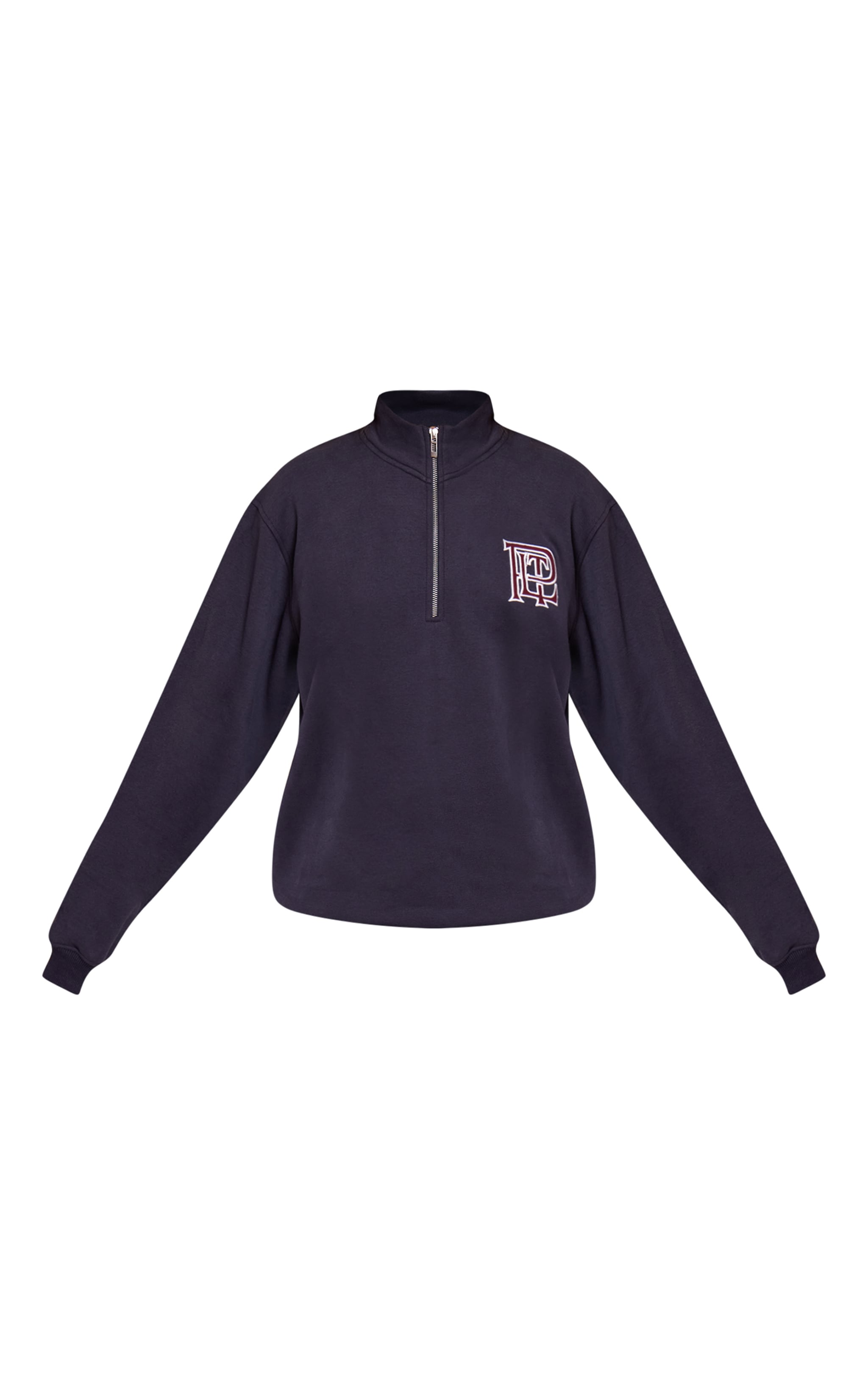 PLT Navy Cotton Fleece Quarter Zip Sweatshirt image 5