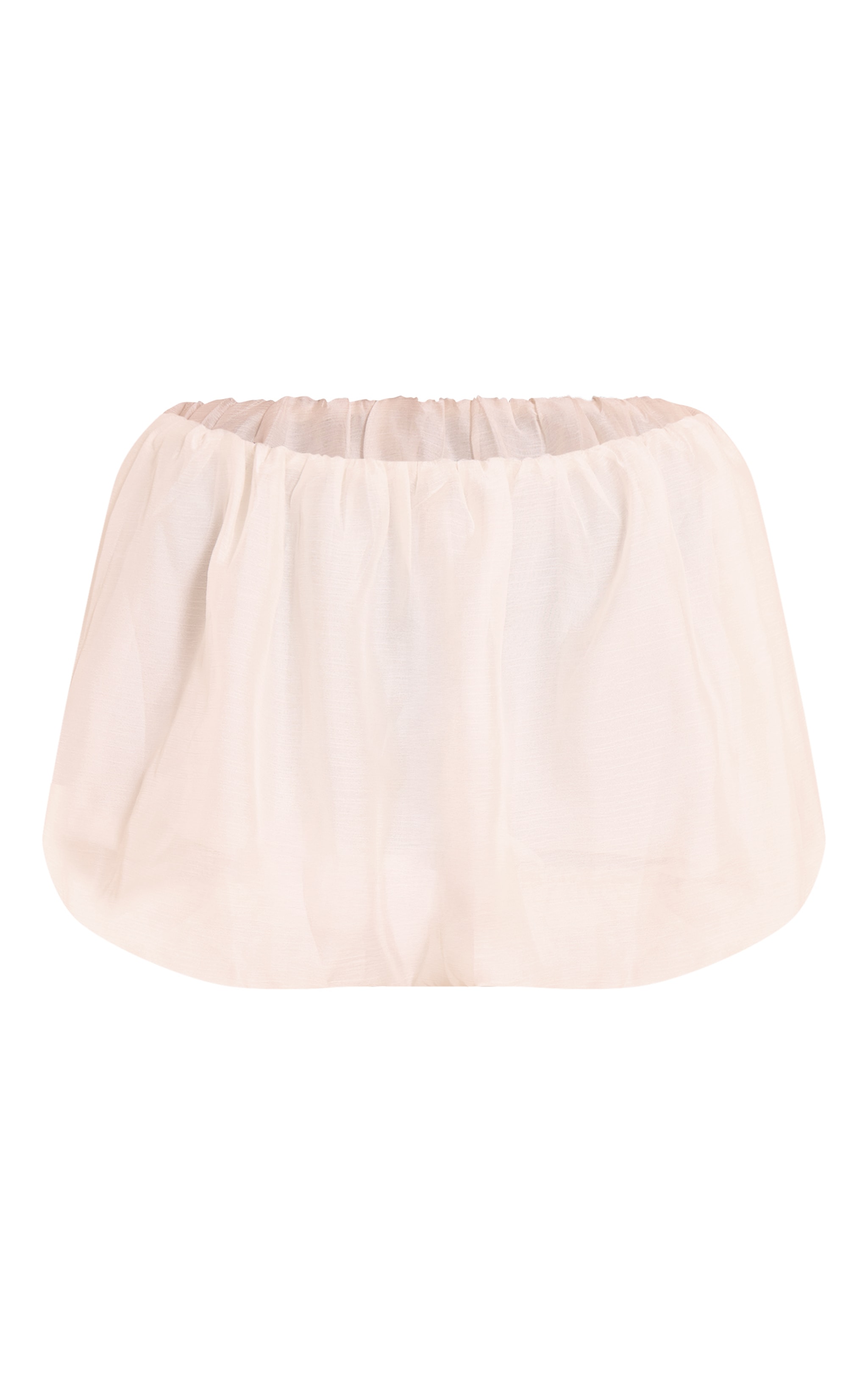 Cream Chiffon Puff Ball Mini Skirt image 6
