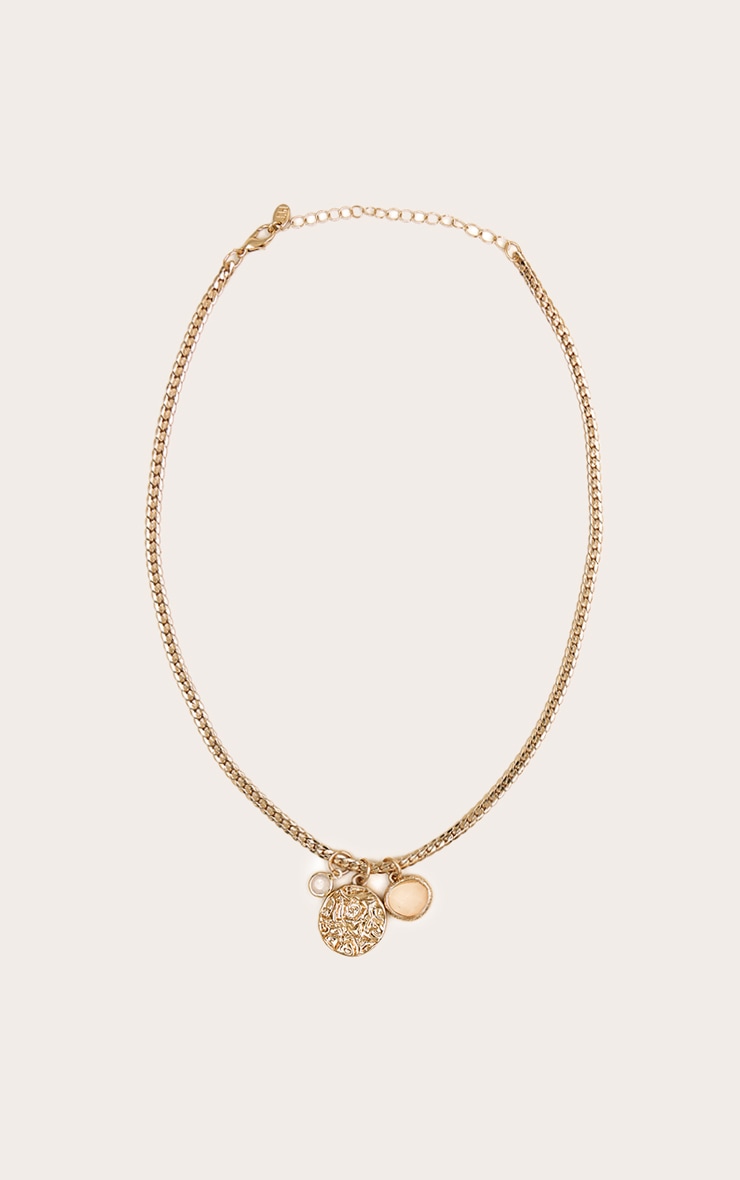 Gold Multi Pendant Chain Necklace image 2