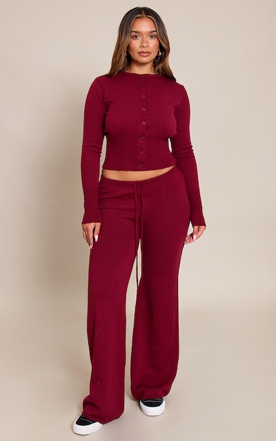 Shape Wine Knitted Tie Waist Pants