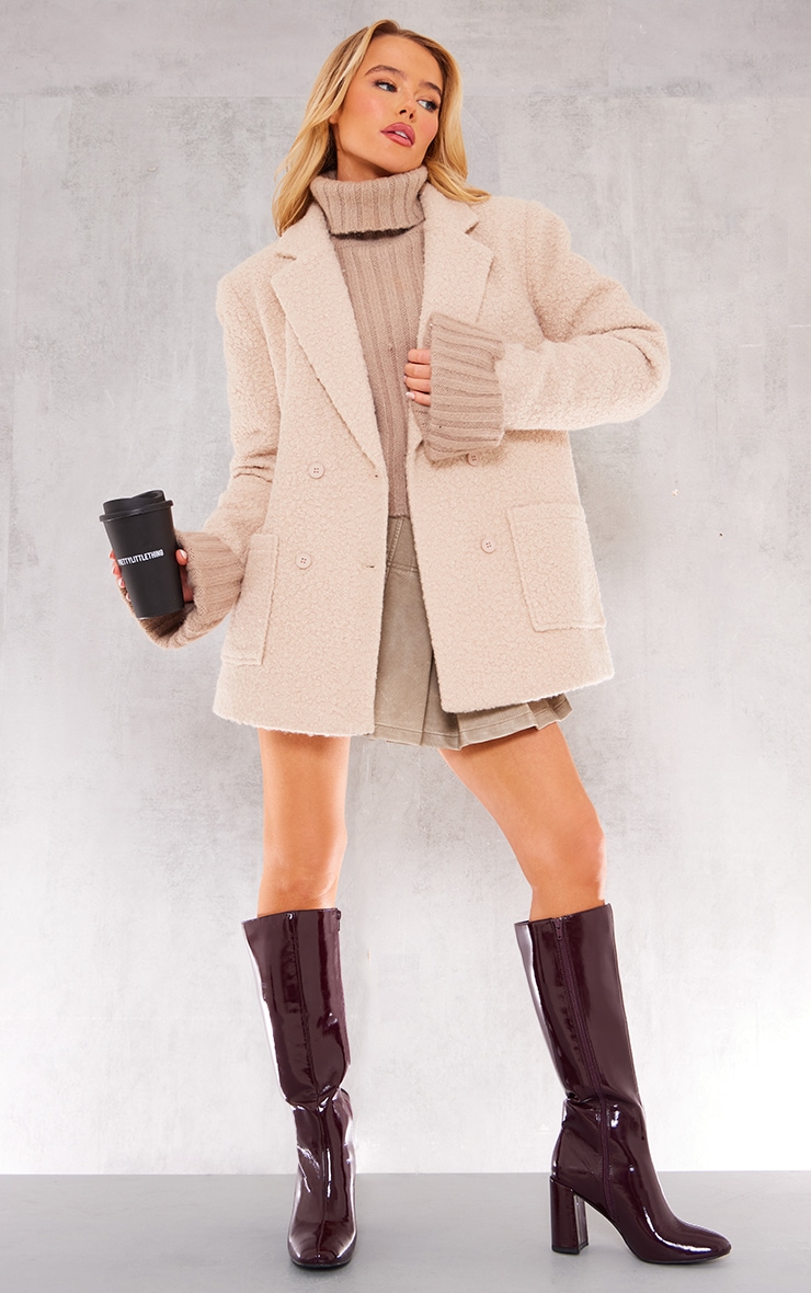 Oatmeal Boucle Tailored Blazer image 3