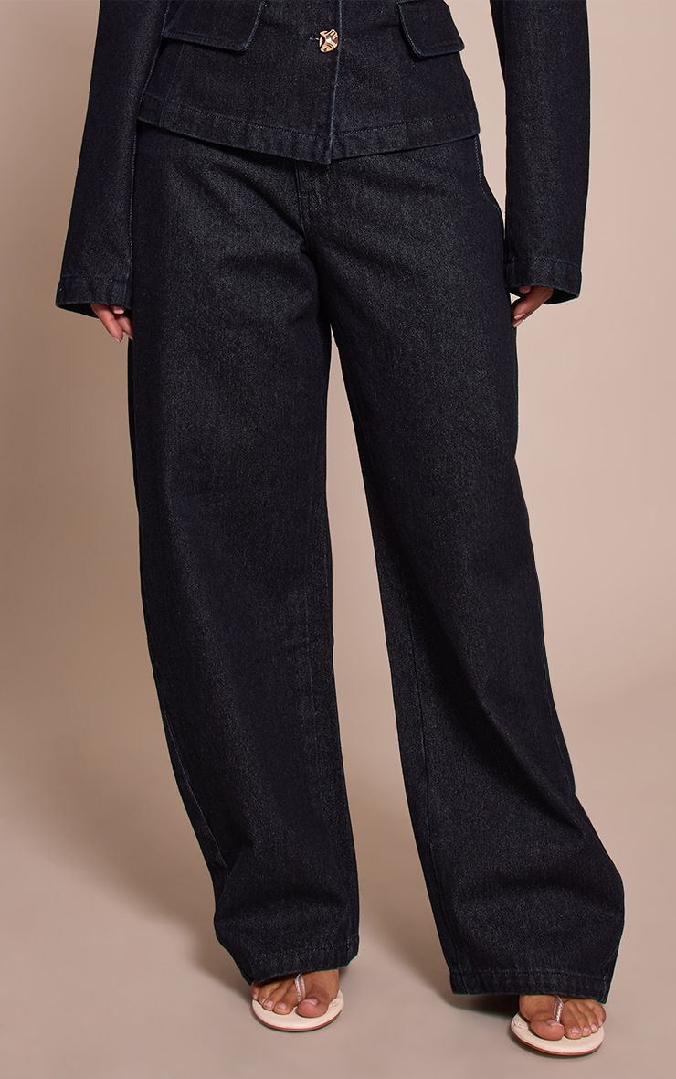 Petite Indigo Mid Rise Denim Barrel Jean image 2