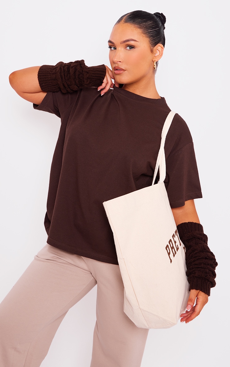 Dark Brown Boxy Oversized T Shirt image 1