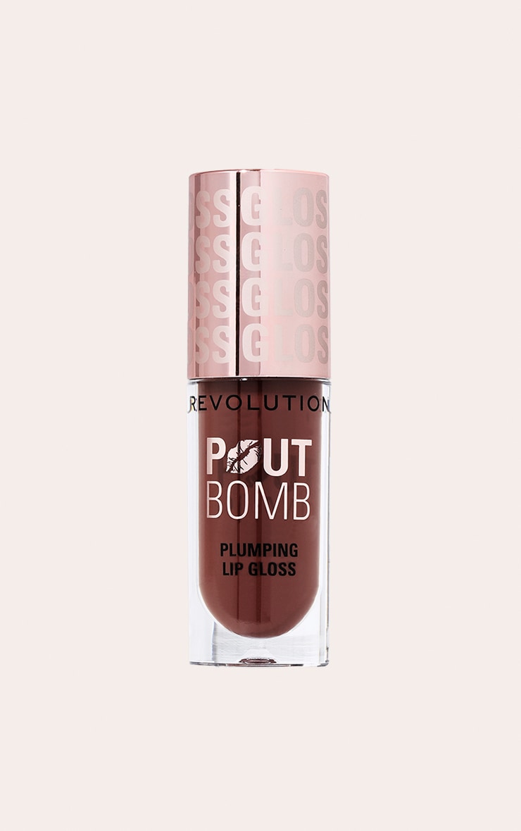 Revolution Pout Bomb Plumping Gloss Espresso Cool Nude image 3