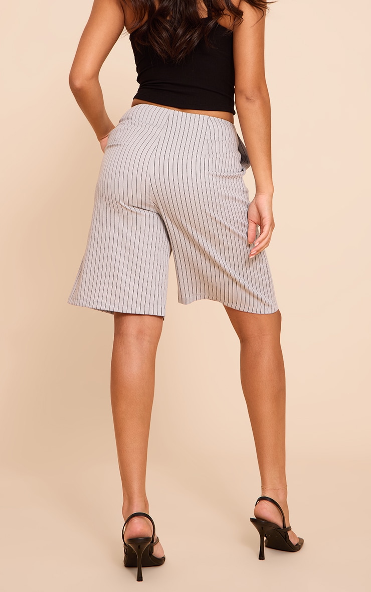 Blue Pinstripe Lightweight Longline Shorts image 2