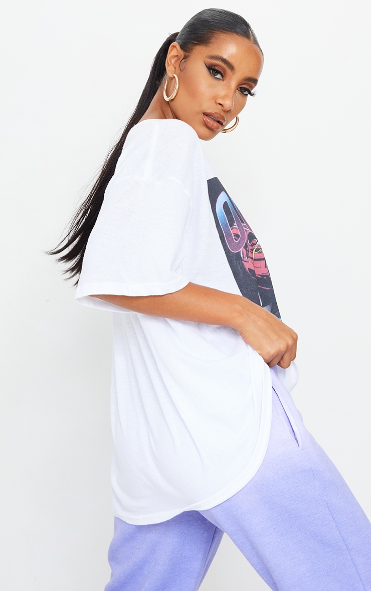 White Outrun Car Print T Shirt | Tops | PrettyLittleThing USA