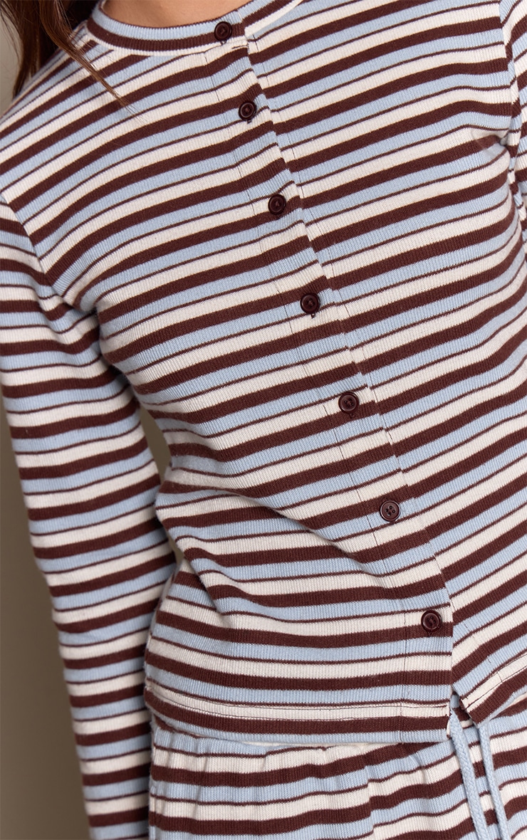 Light Blue Stripe Soft Touch Button Down Top image 4