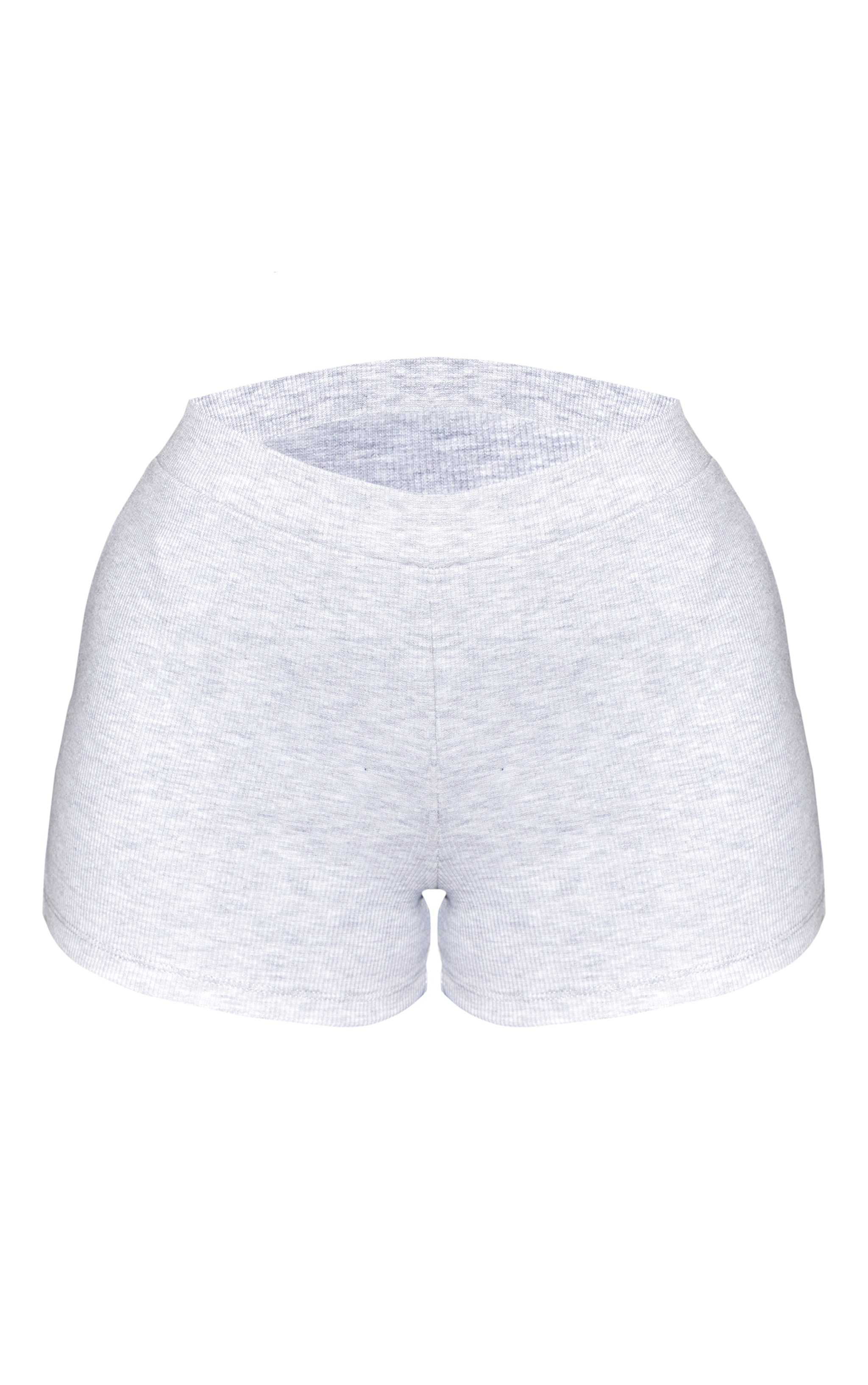 Petite Ash Grey Elastic Fitted Mini Shorts image 6