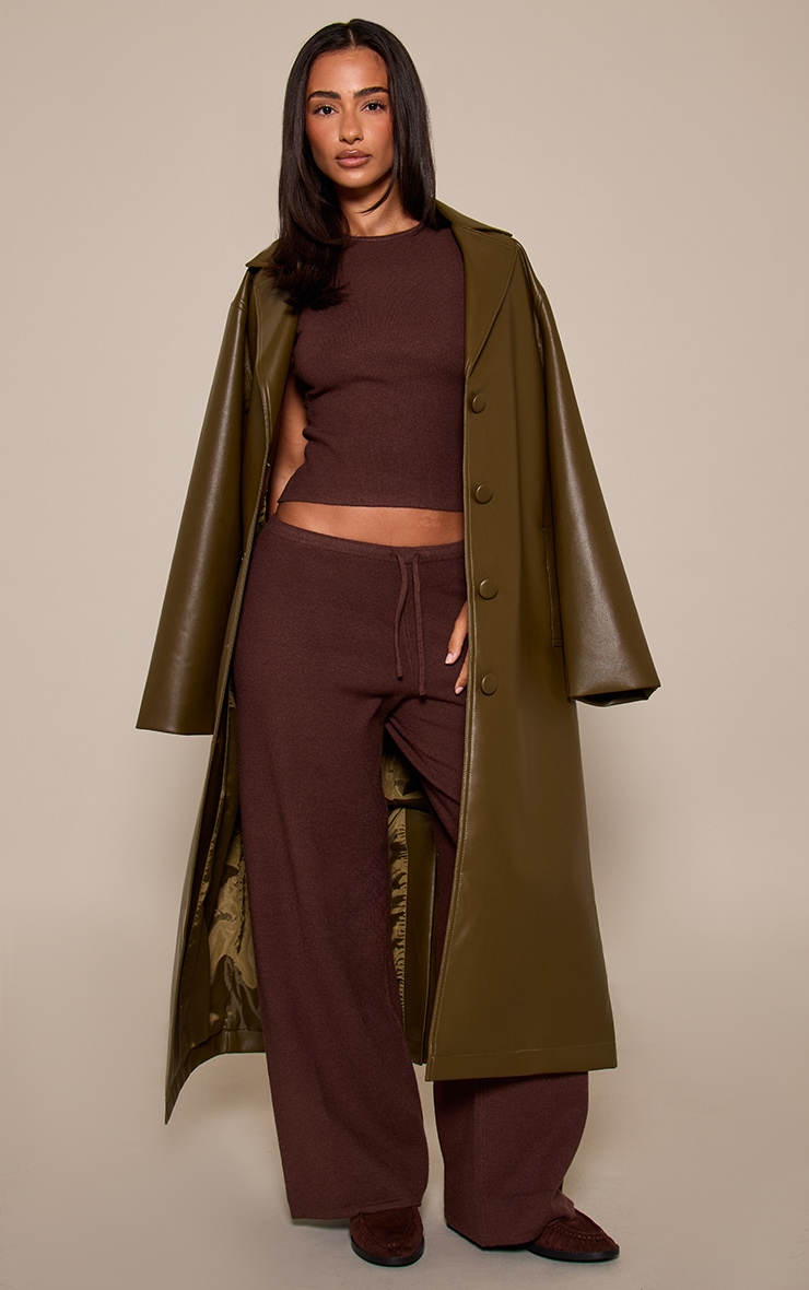 Petite Chocolate Knitted Drawstring Pants