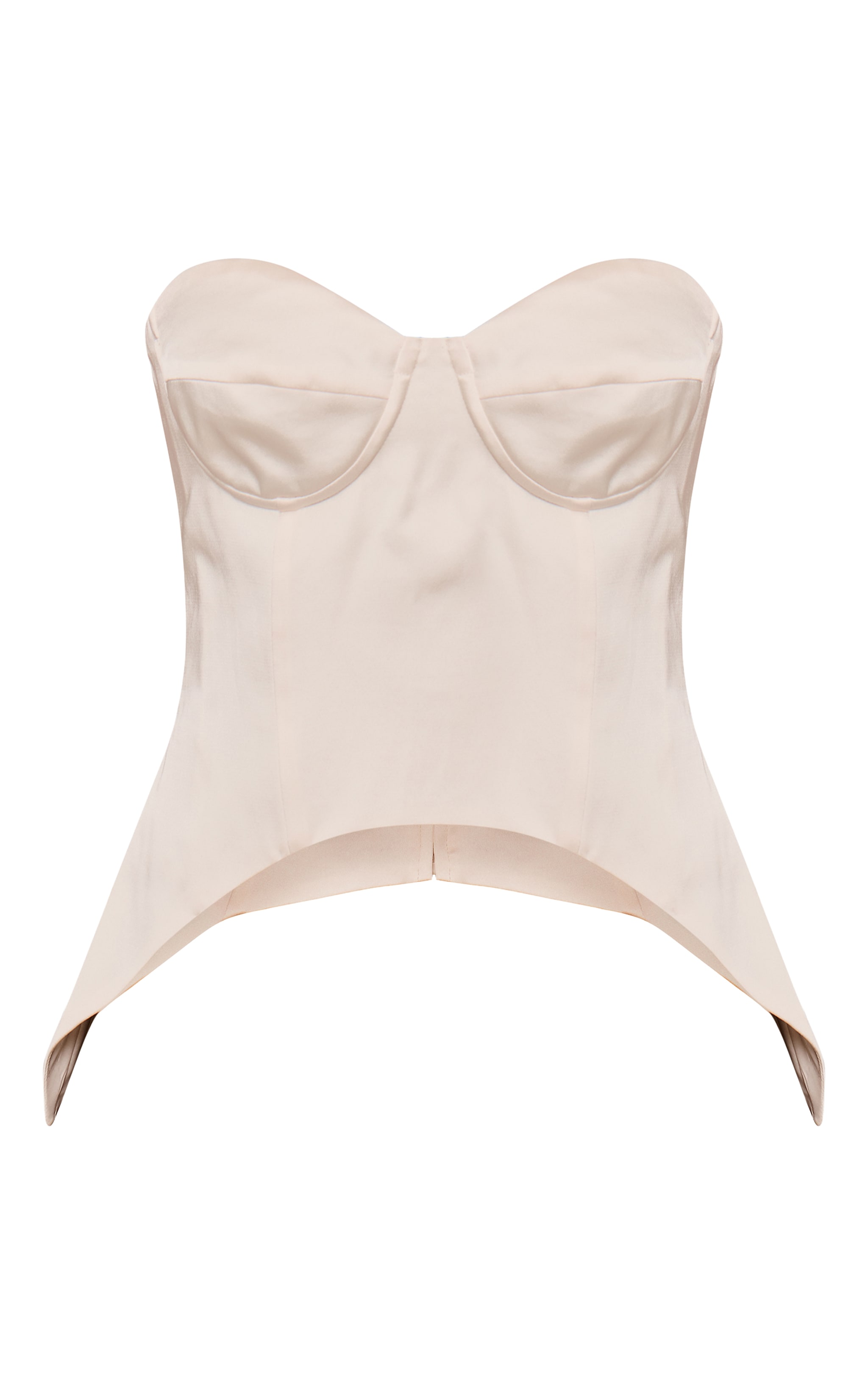 Cream Satin Dip Hem Corset image 5