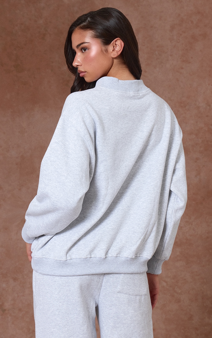 Ash Grey Cotton Fleece Crossfront Sweatshirt image 2