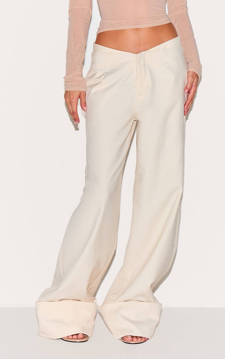 Stone Tailored Woven Turn Up Wide Leg Pants image 1