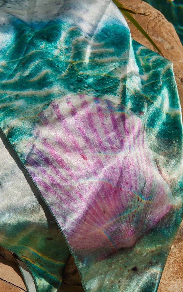 Bandana satiné bleu image 2