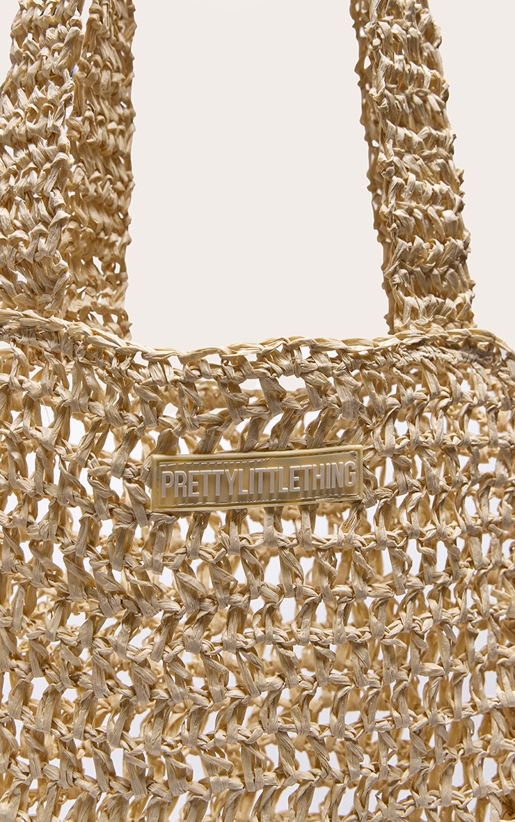 PRETTYLITTLETHING Natural Woven Straw Bag image 4