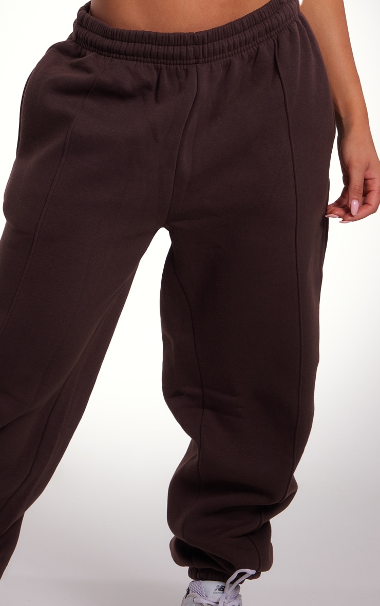 Chocolate Pintuck Detail Oversized Joggers image 4