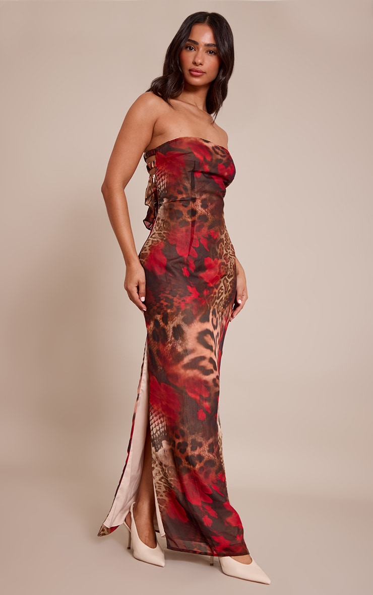 Petite Robe bustier longue multicolore fleurie image 3