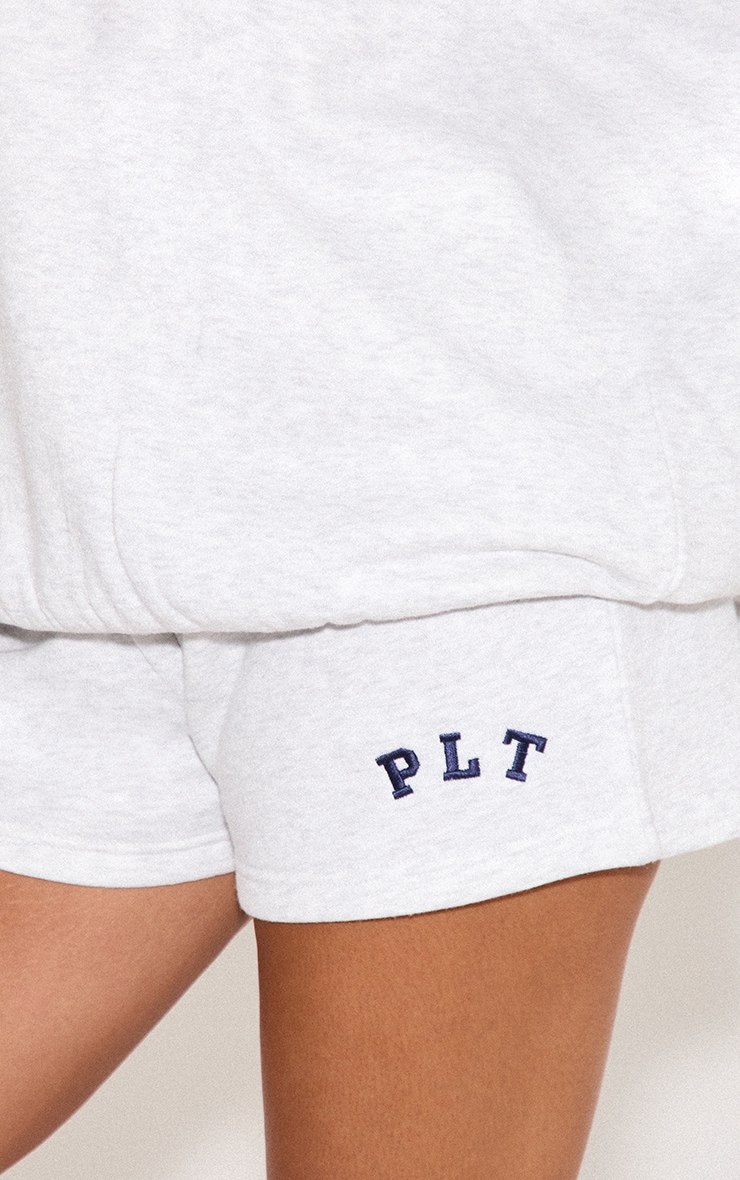 PRETTYLITTLETHING Ash Grey Logo Sweat Shorts image 5