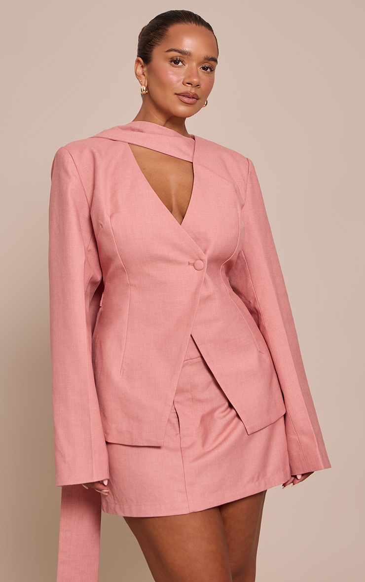 Shape BLUSH Scarf Detail Fitted Blazer image 1