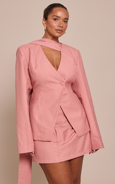 Shape BLUSH Scarf Detail Fitted Blazer