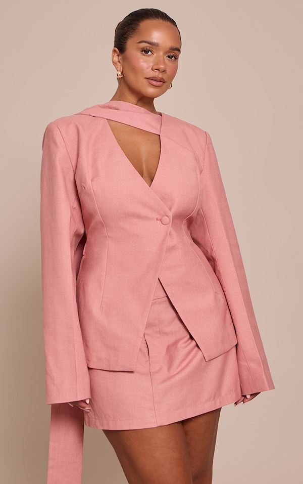 Shape BLUSH Scarf Detail Fitted Blazer