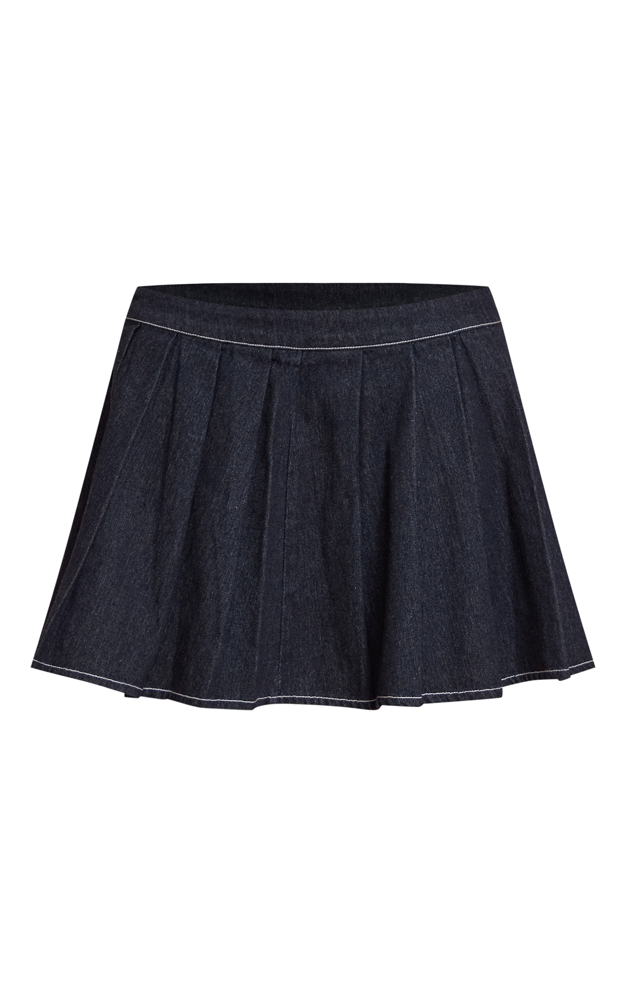 Mini-jupe en jean indigo à plissures image 6