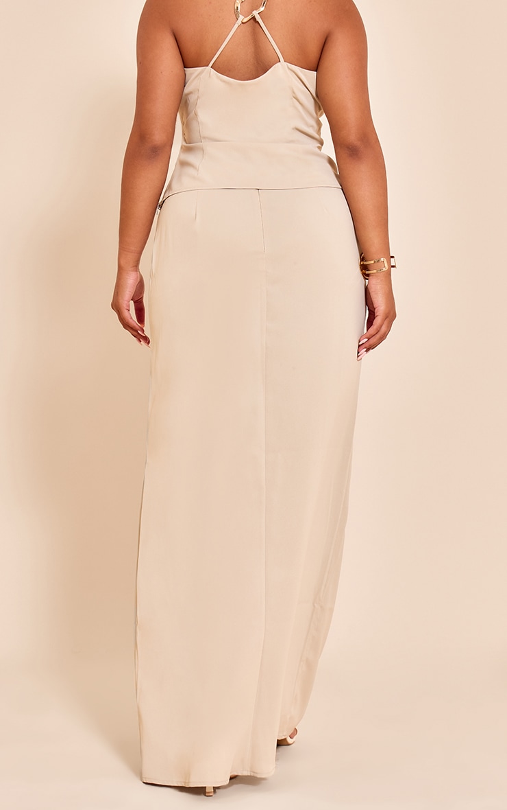 Shape Stone Gold Trim Strappy Tie Maxi Skirt image 3