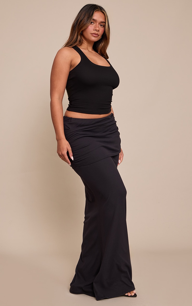 Shape Black Soft Touch Wrap Front Maxi Skirt image 2