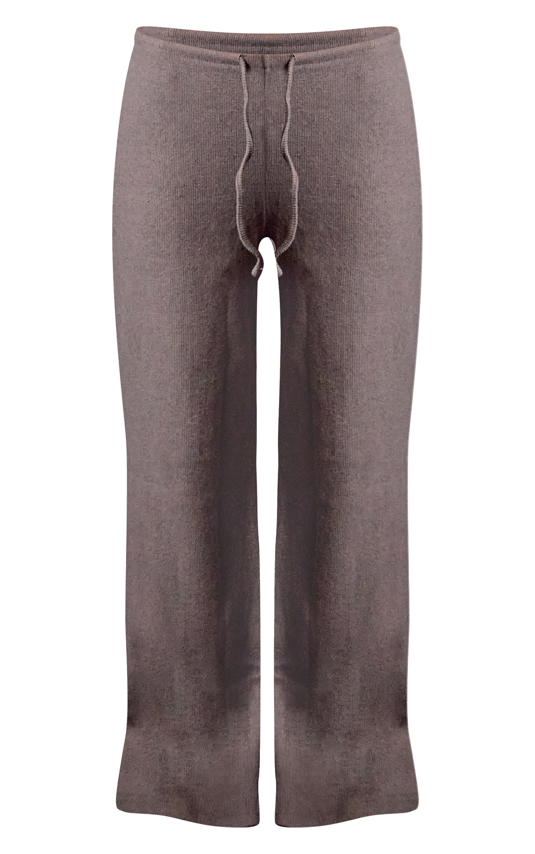 Mushroom Soft Ribbed Low Rise Wide Leg Pants image 5
